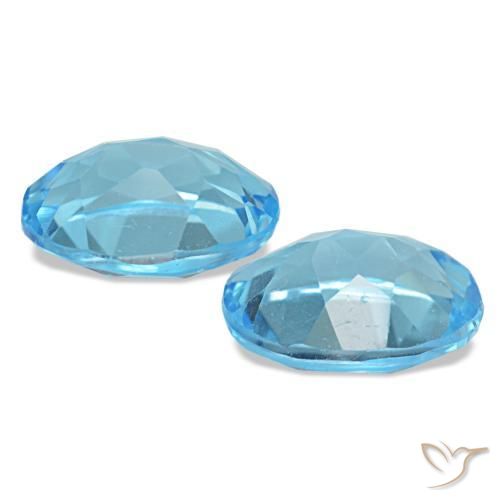 Gemas de topacio azul natural de 2,96 ct, corte óvalo, VS