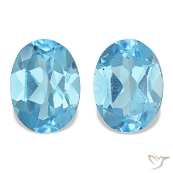 Gemas de topacio azul natural de 3,25 ct, corte óvalo, VS