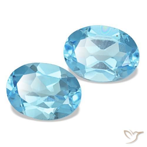 Gemas de topacio azul natural de 3,25 ct, corte óvalo, VS