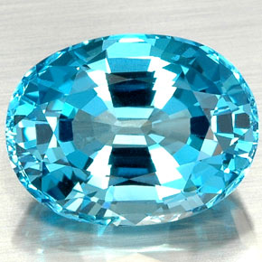 Topacio azul natural de 22,73 ct, corte óvalo, VVS