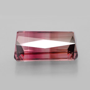 Turmalina bicolor natural de 9,52 ct, corte esmeralda, VVS-VS