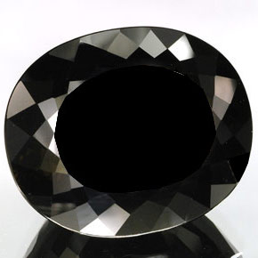 Turmalina negro natural de 79,41 ct, corte óvalo, opaco