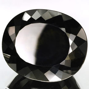 Turmalina negro natural de 79,41 ct, corte óvalo, opaco