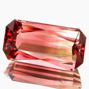 Turmalina rosa natural de 5,86 ct, corte esmeralda, VVS