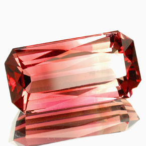 Turmalina rosa natural de 5,86 ct, corte esmeralda, VVS