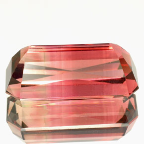 Turmalina rosa natural de 5,86 ct, corte esmeralda, VVS
