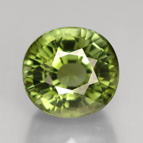 Turmalina verde natural de 4,39 ct, corte óvalo, VS