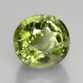Turmalina verde natural de 4,39 ct, corte óvalo, VS