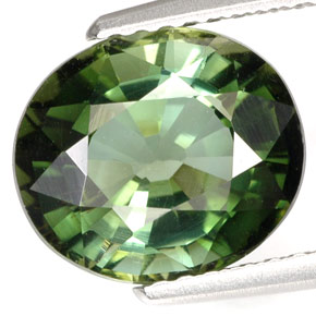 Turmalina verde natural de 3,55 ct, corte óvalo, VVS-VS