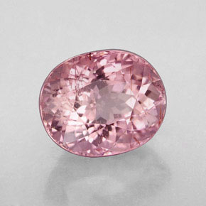 Turmalina rosa natural de 4,57 ct, corte óvalo, VS-SI