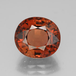 Turmalina naranja natural de 4,45 ct, corte óvalo, VS-SI