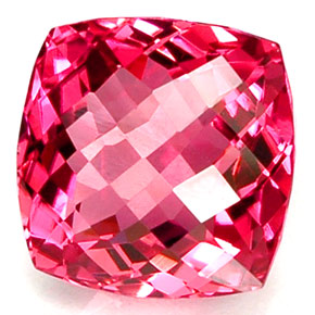 Turmalina rojo natural de 7,86 ct, corte cojín, VVS-VS