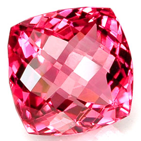 Turmalina rojo natural de 7,86 ct, corte cojín, VVS-VS