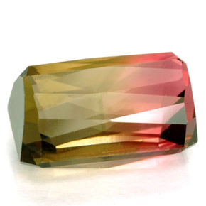 Turmalina multicolor natural de 4,71 ct, corte esmeralda, VVS