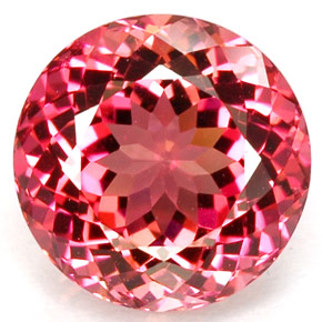 Turmalina rojo natural de 2,04 ct, corte redondo, VVS-VS