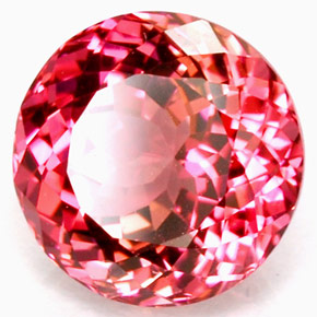 Turmalina rojo natural de 2,04 ct, corte redondo, VVS-VS