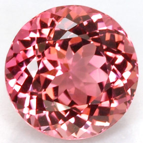 Turmalina rosa natural de 1,70 ct, corte redondo, VVS