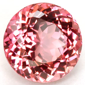 Turmalina rosa natural de 1,70 ct, corte redondo, VVS
