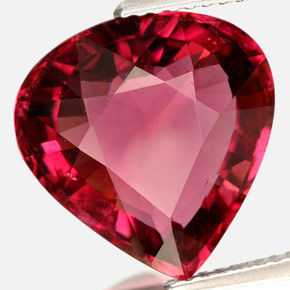Turmalina rojo natural de 7,68 ct, en forma de pera, VVS-VS