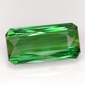 Turmalina verde natural de 5,80 ct, corte esmeralda, VVS
