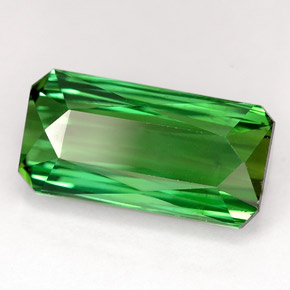 Turmalina verde natural de 5,80 ct, corte esmeralda, VVS
