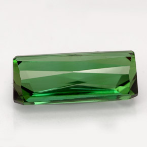 Turmalina verde natural de 5,80 ct, corte esmeralda, VVS