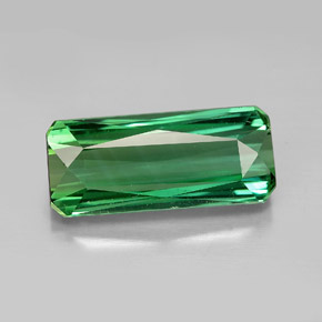 Turmalina verde natural de 6,25 ct, corte esmeralda, VVS