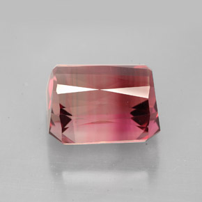 Turmalina bicolor natural de 8,43 ct, corte esmeralda, VVS