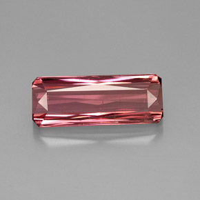 Turmalina rosa natural de 11,68 ct, corte esmeralda, VVS