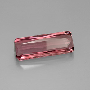 Turmalina rosa natural de 11,68 ct, corte esmeralda, VVS