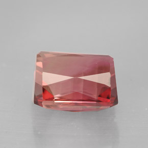 Turmalina bicolor natural de 3,96 ct, corte esmeralda, VVS