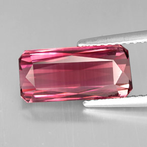 Turmalina rosa natural de 3,75 ct, corte esmeralda, VVS-VS