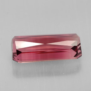 Turmalina rosa natural de 3,75 ct, corte esmeralda, VVS-VS
