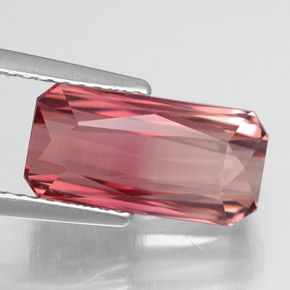 Turmalina rosa natural de 4,60 ct, corte esmeralda, VVS