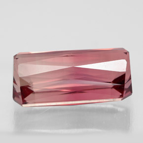 Turmalina rosa natural de 4,60 ct, corte esmeralda, VVS