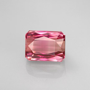 Turmalina bicolor natural de 3,46 ct, corte esmeralda, VVS