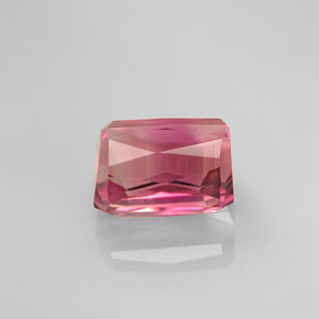 Turmalina bicolor natural de 3,46 ct, corte esmeralda, VVS