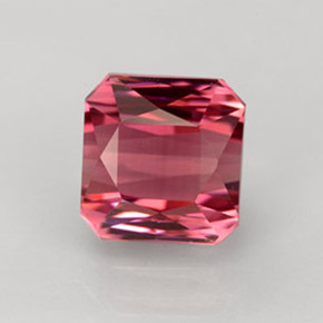 Turmalina rosa natural de 4,00 ct, corte esmeralda, VVS-VS
