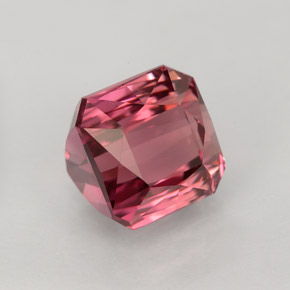 Turmalina rosa natural de 4,00 ct, corte esmeralda, VVS-VS