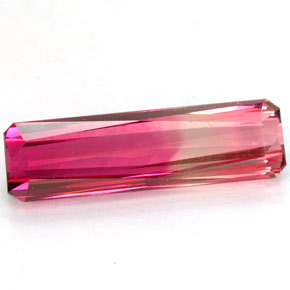 Turmalina bicolor natural de 4,28 ct, corte esmeralda, VVS-VS