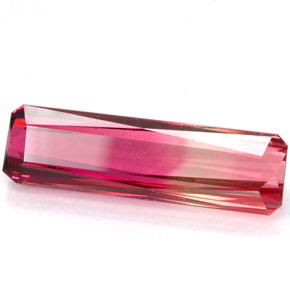 Turmalina bicolor natural de 4,28 ct, corte esmeralda, VVS-VS