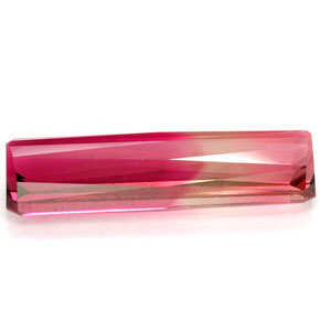 Turmalina bicolor natural de 4,28 ct, corte esmeralda, VVS-VS