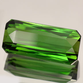 Turmalina verde natural de 7,45 ct, corte esmeralda, VVS