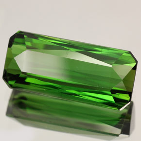 Turmalina verde natural de 7,45 ct, corte esmeralda, VVS