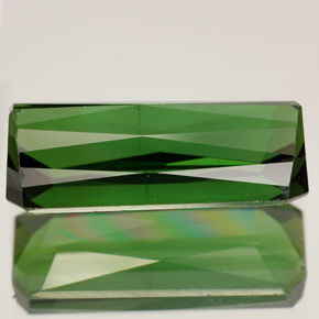 Turmalina verde natural de 7,45 ct, corte esmeralda, VVS