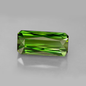 Turmalina verde natural de 6,86 ct, corte esmeralda, VVS