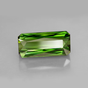 Turmalina verde natural de 6,86 ct, corte esmeralda, VVS