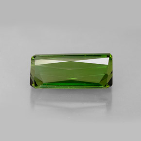 Turmalina verde natural de 6,86 ct, corte esmeralda, VVS
