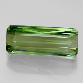Turmalina verde natural de 4,44 ct, corte esmeralda, VS
