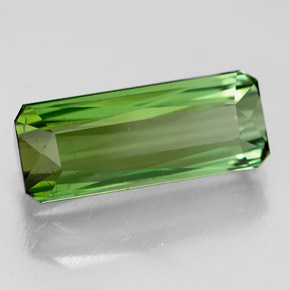 Turmalina verde natural de 4,44 ct, corte esmeralda, VS